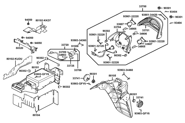 Baklampa - Kåpor bak